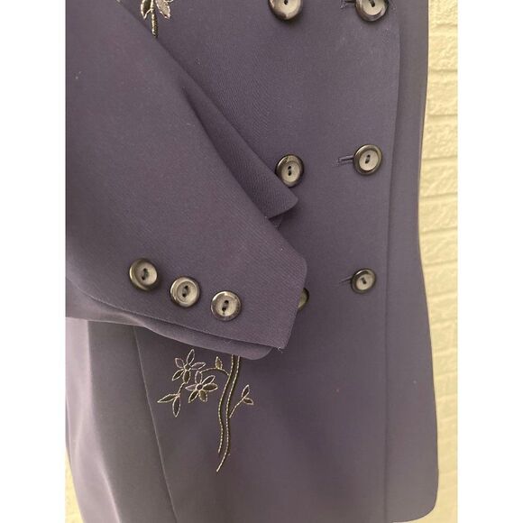 Kasper ASL Double Breasted Embroidered Skirt & Jacket 2 Pcs Suit Set Size 12 - Picture 7 of 12